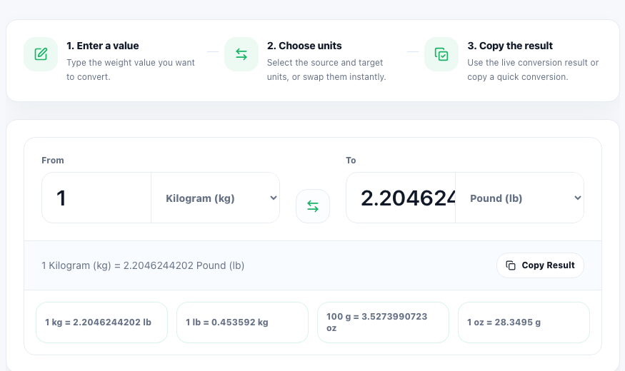 Weight Converter practical workflow guide in UtilFlow